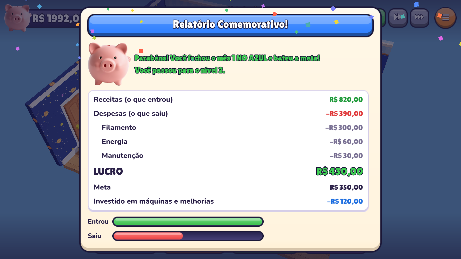 Relatório do mês